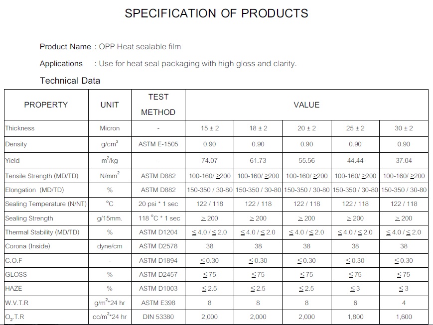BOPP-Hei&szlig;siegelfolie