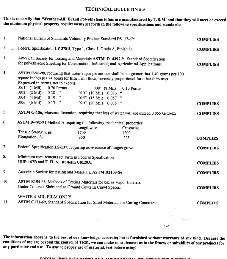 ESCD - Moisture Wrap Spezifikationen 1 von 4